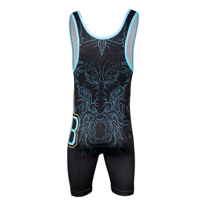 Combinaison de lutte unisexe professionnelle, coupe compressive, tenue d'entraînement, sport de gym, respirante, évacuant l'humidité, spandex/polyester - Product Image 5