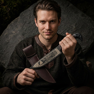 Cuchillo de Caza Vikingo Medieval de Venta Caliente, Forjado a Mano con Mango Envuelto en Cuero para Camping, Grado DIY, OEM Personalizable - Product Image 5