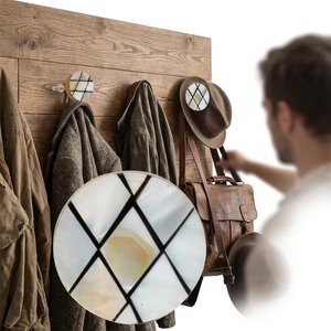 Bouton de meuble moderne en bois avec incrustation de résine orange, poignée ronde pour commode d'hôpital, quincaillerie de rangement - Product Image 5