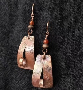 Geometric Copper Alloy Dangle Drop <b>Earrings</b> with Unique Style Women's Jewelry Antique Copper - Product Image 2