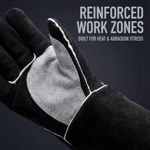 Gants de soudage MIG en cuir de qualité supérieure, couleur personnalisée, sécurité totale, flexibles, respirants, résistants aux déchirures, isolants thermiquement - Product Image 6