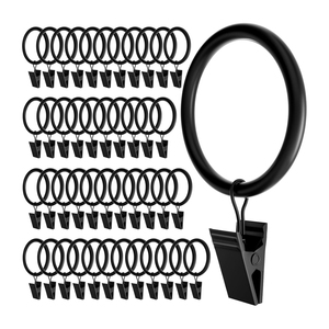 Curtain Rings Metal Smooth Wall Adhesive Curtain Rod Bracket No Drill Punch-Free <b>Spring</b> <b>Clip</b> Drapery Hooks For Bedroom Wholesale - Product Image 2