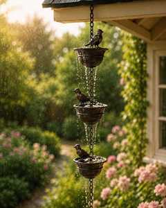 Chaîne de drainage décorative pour jardin, conçue par un designer, utilisée comme chaîne de drainage pour le toit - Product Image 6