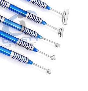 Kit d'instruments d'extraction dentaire en acier inoxydable, manuel, avec poignée moletée bleue, instruments chirurgicaux de classe I - Product Image 3