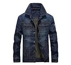 Custom <b>Men's</b> <b>Long</b> Sleeve Casual Denim <b>Jacket</b> for Spring Autumn Fashionable Jean Lapel Zipper Coat Canvas Fabric - Product Image 1