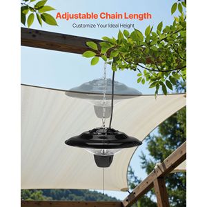 Chauffe-terrasse infrarouge électrique 1500W avec protection IP34, design suspendu réglable avec cordon de 23,6 pouces - Product Image 5
