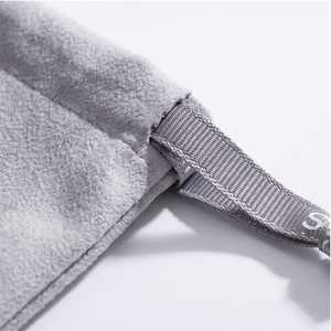 Sac en coton uni avec cordon de serrage, lavable, réutilisable, écologique, pour le rangement de textiles de maison, gris et blanc - Product Image 5