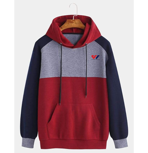 Sweat-shirt à capuche colorblock avec poche kangourou, coupe oversize, streetwear d'hiver unisexe, bodywarmer, logo personnalisé - Product Image 3
