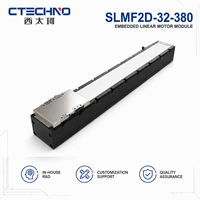 CTECHNO SLMF2D-32-380 Módulo de Posicionamiento con Motor Lineal Integrado, Empuje Nominal de 90 N, Velocidad de 2.5 m/s, Carrera de 380 mm para Baterías de Litio