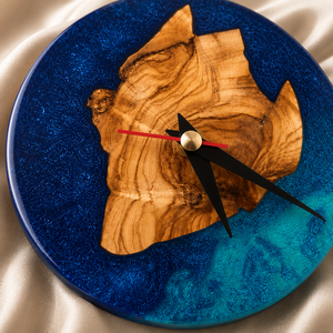 Modern Wooden and Resin <b>Wall</b> <b>Clock</b> for Luxury Home <b>Decoration</b> Handmade Artistic <b>Clock</b> for Bedroom & Office <b>Walls</b> - Product Image 4
