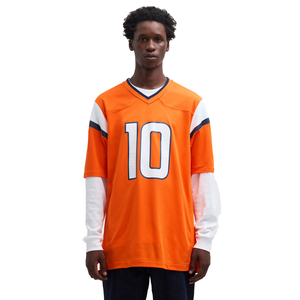 Men's <b>Orange</b> Football Jersey Short Sleeve V-Neck 100% Polyester Moisture Wicking Regular Fit Adult All Seasons Team Number Print - Product Image 5