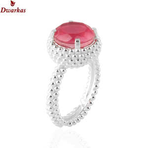 High quality gemstone handmade <b>rings</b> 925 sterling <b>silver</b> Doublet pink tourmaline quartz gemstone texture <b>ring</b> - Product Image 2