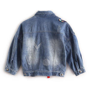 OEM Women's Washed Denim <b>Jacket</b> Regular Fit Button Up <b>Rhinestone</b> Print Casual Fall Coat Custom Wholesale OEM ODM - Product Image 2