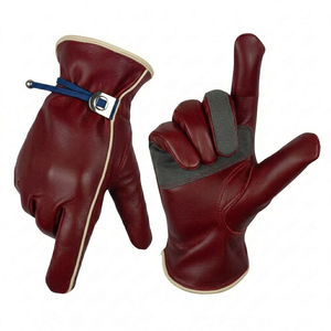 Men's Premium Leather Mechanic <b>Gloves</b> Adjustable Wrist Strap Reinforced Safety Work <b>Gloves</b> Durable Biker <b>Gloves</b> USA - Product Image 3