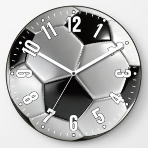 Reloj de Pared Analógico de Cuarzo Silencioso con Diseño de Fútbol en 3D, Cristal Convexo de 14 Pulgadas, Decoración para Habitación de Niños, Sala de Juegos, para Fanáticos del Deporte - Product Image 1