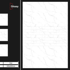 Azulejos de Pared de Cerámica con Acabado Brillante de Diseño Moderno de 30x60 cm (12x24 Pulgadas), Elegante Decoración de Pared Interior para Proyectos de Baños y Cocinas - Product Image 1