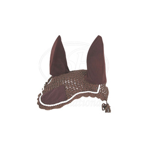 Horse Breathable <b>Fly</b> Veil Bonnet Cotton <b>Net</b> with Piping Lycra Ear and Nose Protection - Product Image 4