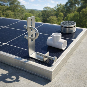 HYDROPLUS INTERNATIONAL <b>Solar</b> Utility Cleaning Sprinkler SS304 Adjustable Holder Range Clamp PVC Tee BSP <b>Connector</b> Kit - Product Image 1