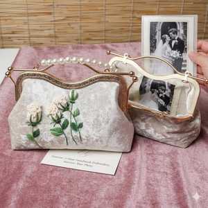 Embroidered Party Bag Custom Jewelry Gift Storage <b>Top</b> Quality Indian packaging Fashion Hand Bags for Woman & Girls - Product Image 1