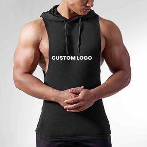 2023 Custom Logo <b>Sleeveless</b> Gym <b>Hoodie</b> for <b>Men</b> Breathable Fitness Sports Design with Summer Workout Features - Product Image 4