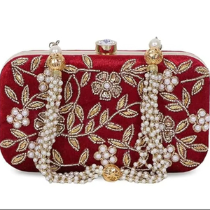 กระเป๋าคลัทช์ปักลายทำมือ ราคาไม่แพง กระเป๋าสะพายไหล่สไตล์ชาติพันธุ์สุดเก๋สำหรับผู้หญิง ใช้ในงานแต่งงานและงานปาร์ตี้ - Product Image 1