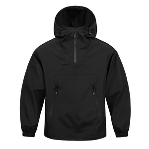 Team Builder Custom Hooded Anorak Windbreaker <b>Jacket</b> | <b>Half</b> <b>Zip</b> Pullover Waterproof Windproof Outdoor Sports <b>Jacket</b> | <b>Men's</b> - Product Image 3