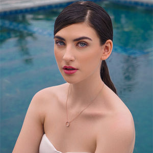 Collier pendentif en argent sterling 925 de luxe avec diamants, plaqué or rose, bijoux fins, anniversaire, mariage, occasions élégantes - Product Image 5