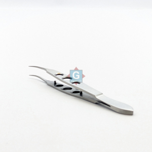 Pinzas Kelman McPherson de 8 mm con mandíbula angulada, instrumento quirúrgico de acero inoxidable, herramienta oftálmica manual, certificación CE Clase I - Product Image 1