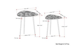Noir Edge Modern Metal Nesting Coffee <b>Tables</b> Faux Marble Top Minimalist Design Living Room Furniture - Product Image 5