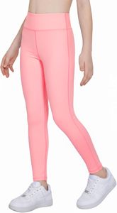 Leggings pour enfants en polyester tricoté lavé, tendance couleur douce, longueur intégrale, élastiques, respirants, imperméables, séchage rapide, confortables - Product Image 6