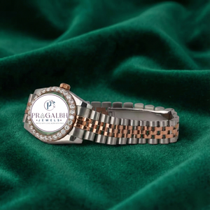 นาฬิกาข้อมือเพชรหรู Pragalbh Jewels รุ่นสั่งทำพิเศษ ตัวเรือนสแตนเลสสตีลสองสี ระบบควอตซ์ สำหรับผู้หญิง - Product Image 2