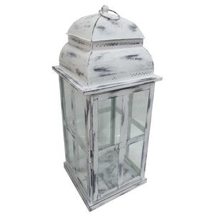 Farol de metal duradero estilo White Wash para iluminación decorativa de suelo y mesa en casas y villas, portavelas. - Product Image 1