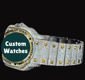 Reloj de Cuarzo de Colección de Marca para Hombre, de Alta Calidad, con Esfera Cuadrada de Diamante Moissanite de Dos Tonos y Números Romanos - Product Image 2