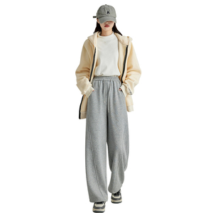 Pantalon de survêtement taille basse 2026 avec cordon de serrage, jambe large, style streetwear, décontracté pour femme, joggers techniques - Product Image 1