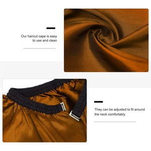 Cape de coiffure professionnelle marron en polyester résistante à l'eau, avec fermeture à bouton-pression réglable, réutilisable pour salon de coiffure - Product Image 6