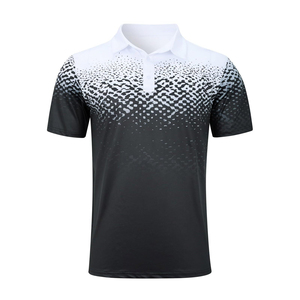 Chemise de golf pour homme à motif géométrique personnalisé, impression numérique, sans manches, manches courtes, séchage rapide, respirante, 100% coton - Product Image 1