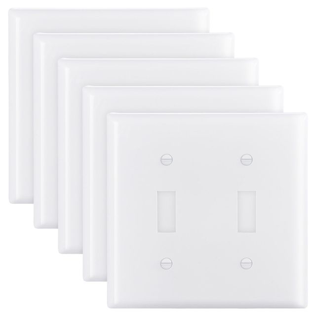 Unbreakable Polycarb Toggle Light Switch Wall Plates 2-Gang Electrical Outlet Covers Standard Size 4.61in L X 4.53in H