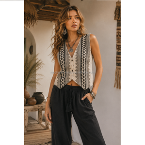 Top Bohemio de Cáñamo y Algodón para Mujer, Cómodo, Sostenible y de Alta Calidad, Estampado Vintage Boho con Estilo Kaftan, Exportación al por Mayor - Product Image 2