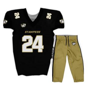 El mejor uniforme de fútbol americano personalizado para hombres, camiseta bordada de sarga de aparejos juveniles de manga corta, Tops, Material de poliéster - Product Image 3