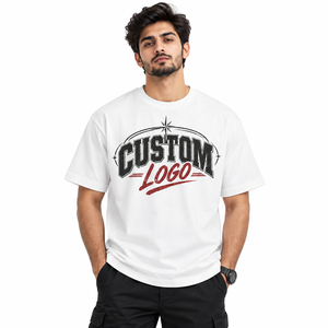 Camiseta Oversize de Algodón Negra para Hombre, Manga Corta, Cuello Redondo, Estilo Casual Urbano, Color Sólido, Tejido de Punto Jersey, Ajuste Holgado, Calidad Superior - Product Image 1