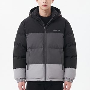 Chaqueta Acolchada con Capucha para Hombre Hawk Eye, Diseño Color Block, Cortavientos, Abrigo Grueso Acolchado Informal para Invierno con Cierre de Cremallera - Product Image 6