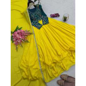 ชุดราตรีดีไซเนอร์มีสไตล์ชุดอนาลกาลีพร้อมที่กึกและ Dupatta - Product Image 5