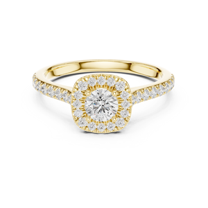 Anillo de compromiso de moissanita con halo, piedra central ovalada y banda engastada para bodas y aniversarios - Product Image 4