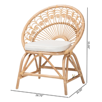 Fauteuil à dossier haut en rotin fait main, design moderne, matériaux écologiques et durables, idéal pour le salon et la chambre à coucher, directement de l'usine