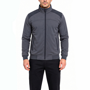 Blouson bomber gris zippé pour homme, col montant, coupe décontractée, coupe-vent, vêtement d'extérieur, veste de sport pour homme, idéal pour l'hiver - Product Image 4