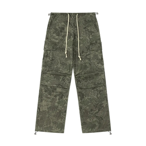Pantalon cargo vintage délavé, style streetwear ample, pantalon cargo en coton, pantalon cargo utilitaire multi-poches en twill - Product Image 6