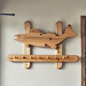 Colgador de Pared Irregular con Forma de Espina de Pescado de Madera, Adorno Decorativo Mediterráneo para Cafetería, Bar, Restaurante - Product Image 1