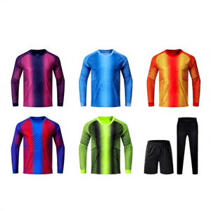 Maillot de football à manches longues pour homme, rayé rose marine, anti-humidité, col rond, manches complètes, vêtements de sport athlétiques, maillot de gardien de but - Product Image 5