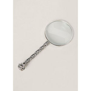 Loupe de poche de style vintage avec poignée torsadée en métal argenté antique, loupe décorative pour la lecture et la décoration de bureau - Product Image 4