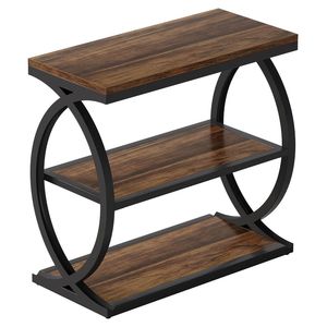 Tavolino Laterale con Funzione di Scaffale Portaoggetti, Tavolino da Caffè o Tè con Console Nascosta - Product Image 5